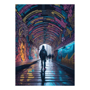 Graffiti-Tunnel Fotodruck