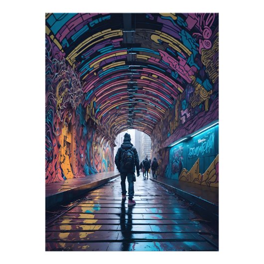 Graffiti-Tunnel Fotodruck (Vorne)