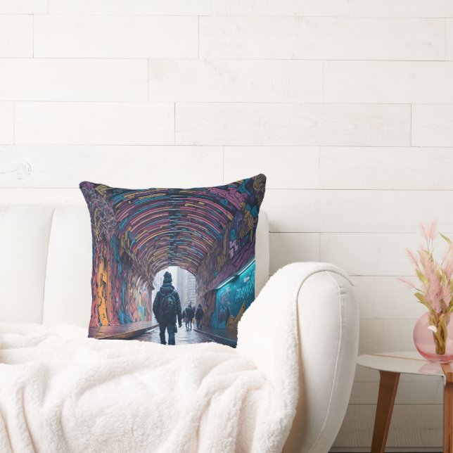 Graffiti-Tunnel Kissen (Liege)