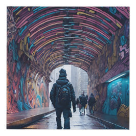 Graffiti-Tunnel Künstlicher Leinwanddruck
