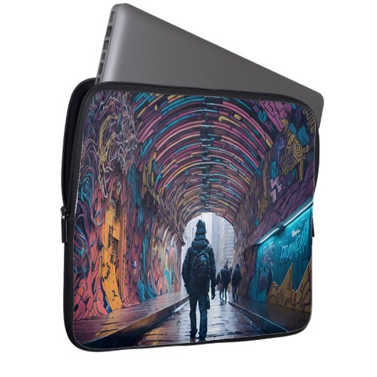 Graffiti-Tunnel Laptopschutzhülle (Vorne Rechts)