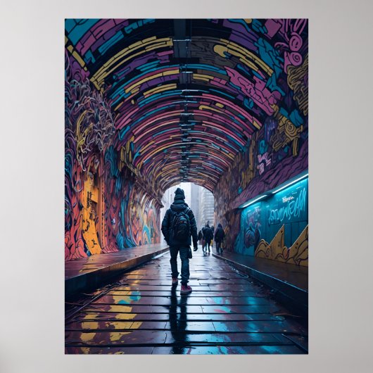 Graffiti-Tunnel Poster (Vorne)