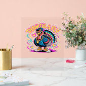 Graffiti Turkey Vibes - Dankbarkeit & Fly Cartoon Acrylschild (Hochzeit)