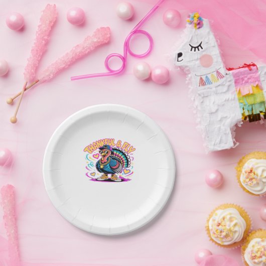 Graffiti Turkey Vibes - Dankbarkeit & Fly Cartoon Pappteller (Party)