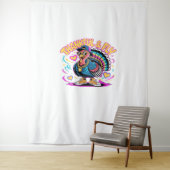 Graffiti Turkey Vibes - Dankbarkeit & Fly Cartoon  Wandteppich (Beispiel)