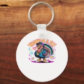 Graffiti Turkey Vibes � Thankful & Fly Cartoon Art Schlüsselanhänger (Vorderseite)