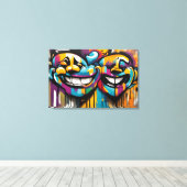 Graffiti Twins Leinwanddruck (Insitu (Holzboden))
