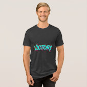 Graffiti Typography VICTORY Design T-Shirt Tri-Blend Shirt (Vorderseite voll)