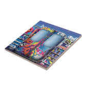 Graffiti U-Bahn-Zug. Fliese (Seite)