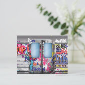 Graffiti-U-Bahn-Zug Postkarte (Stehend Vorderseite)