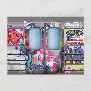 Graffiti-U-Bahn-Zug Postkarte