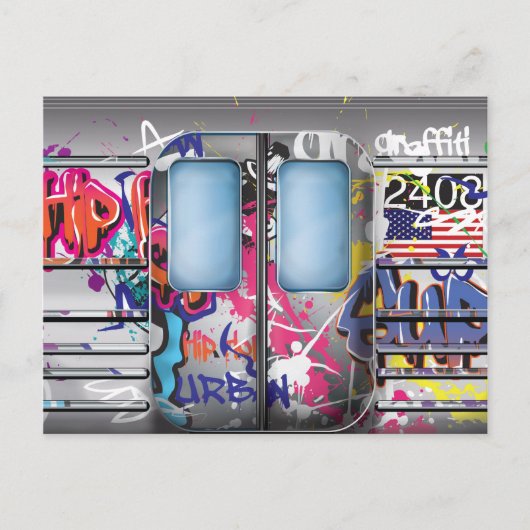 Graffiti-U-Bahn-Zug Postkarte (Vorderseite)