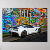 Graffiti und die Corvette Z06 Poster (Vorne)