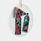 Graffiti und Paint Spritzer Spray Cans Keramik Ornament (Rechts)