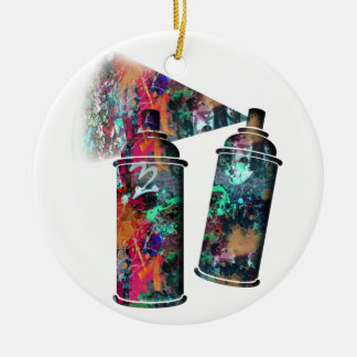 Graffiti und Paint Spritzer Spray Cans Keramik Ornament
