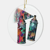 Graffiti und Paint Spritzer Spray Cans Keramik Ornament (Links)