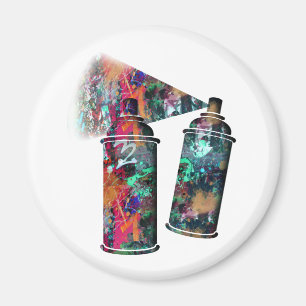 Graffiti und Paint Spritzer Spray Cans Magnet