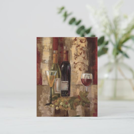 Graffiti und Wein Postkarte (Stehend Vorderseite)