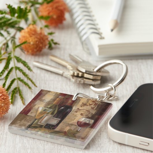 Graffiti und Wein Schlüsselanhänger (Vorderseite rechts)