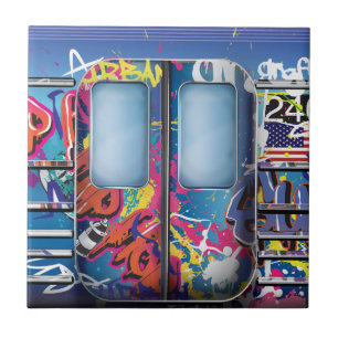 Graffiti-Untergrundbahn Fliese