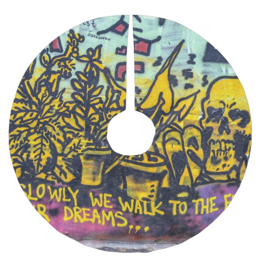 Graffiti Urban Street Art Abstrakt Polyester Weihnachtsbaumdecke (Vorderseite)