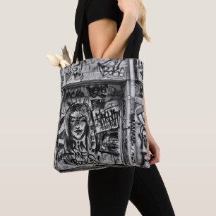 Graffiti Urban Street Black and White Grunge Tasche