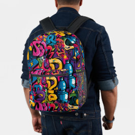 Graffiti Urban Streetwear Muster Bedruckter Rucksack