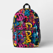 Graffiti Urban Streetwear Pattern  Bedruckter Rucksack (Vorderseite)