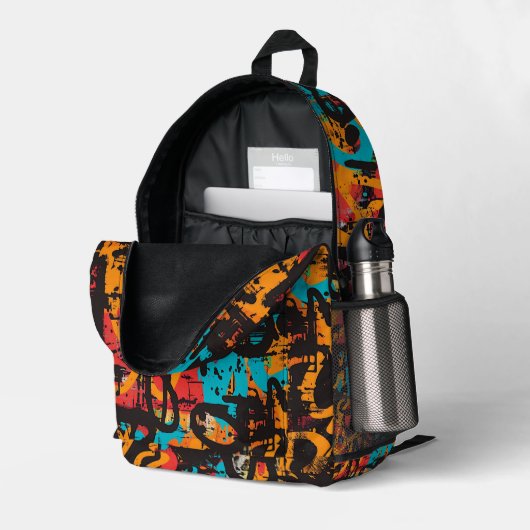 Graffiti Urban Streetwear Pattern Bedruckter Rucksack (Rückseitige Ecke links (Offen) )