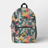 Graffiti Urban Streetwear Pattern  Bedruckter Rucksack (Vorderseite)
