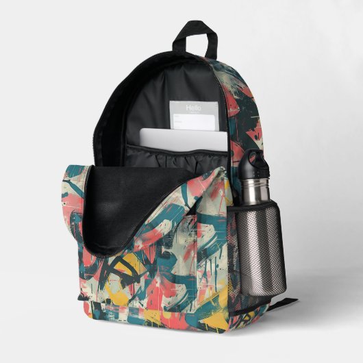Graffiti Urban Streetwear Pattern  Bedruckter Rucksack (Rückseitige Ecke links (Offen) )