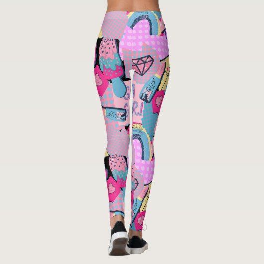 Graffiti Urban Streetwear Pattern Leggings (Rückseite)