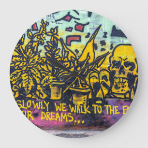 Graffiti Urbane Straßenkunst Abstrakt Große Wanduhr