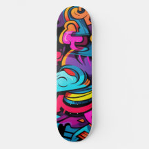 Graffiti Vibes Skateboard - Street Art Fusion