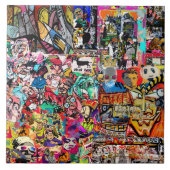Graffiti wall art collage fliese (Vorderseite)