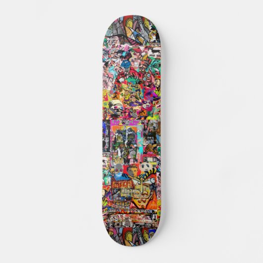 Graffiti wall art collage skateboard (Vorderseite)