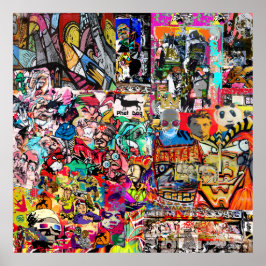 Graffiti wall collage  poster
