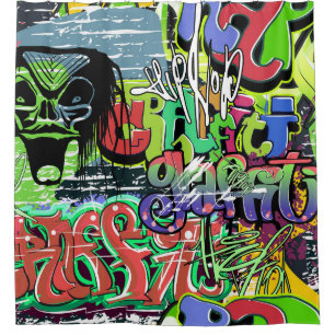 Graffiti Wall: Urban Hip Hop Duschvorhang
