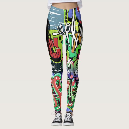 Graffiti Wall: Urban Hip Hop Leggings (Vorderseite)