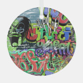 Graffiti Wall: Urban Hip Hop Ornament Aus Glas (Vorderseite)