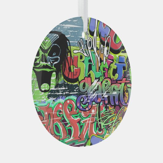 Graffiti Wall: Urban Hip Hop Ornament Aus Glas (Vorderseite Rechts)