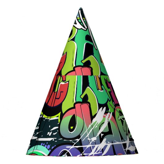 Graffiti Wall: Urban Hip Hop Partyhütchen (Vorderseite)