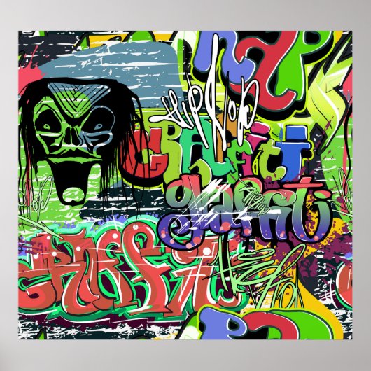 Graffiti Wall: Urban Hip Hop Poster (Vorne)