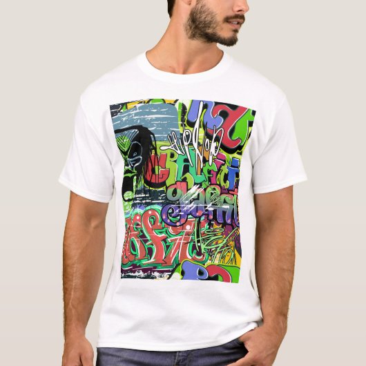 Graffiti Wall: Urban Hip Hop T-Shirt (Vorderseite)