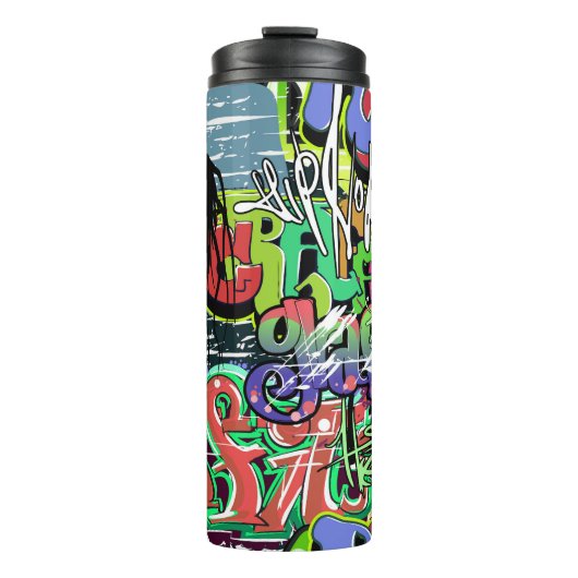 Graffiti Wall: Urban Hip Hop Thermosbecher (Vorderseite)
