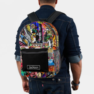 Graffiti-Wand Bedruckter Rucksack