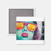 Graffiti-Wand Magnet (Vorderseite/Rückseite)