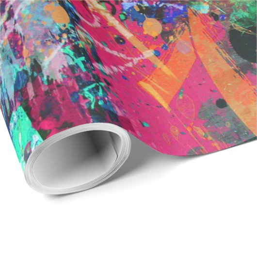 Graffiti-Wand und Spray-Paint-Spritzer Geschenkpapier (Rolleneckpunkt)