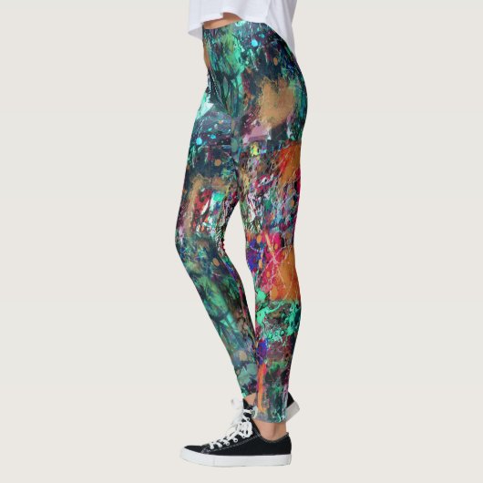 Graffiti-Wand und Spray-Paint-Spritzer Leggings (Links)
