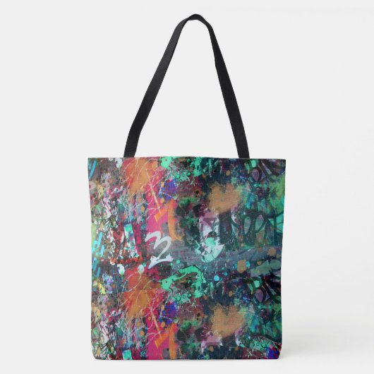 Graffiti-Wand und Spray-Paint-Spritzer Tasche (Vorderseite)